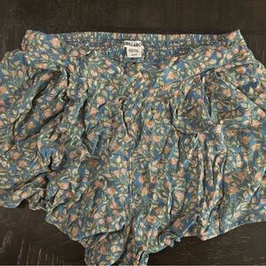 Billabong Blue Floral Ruffle Shorts
